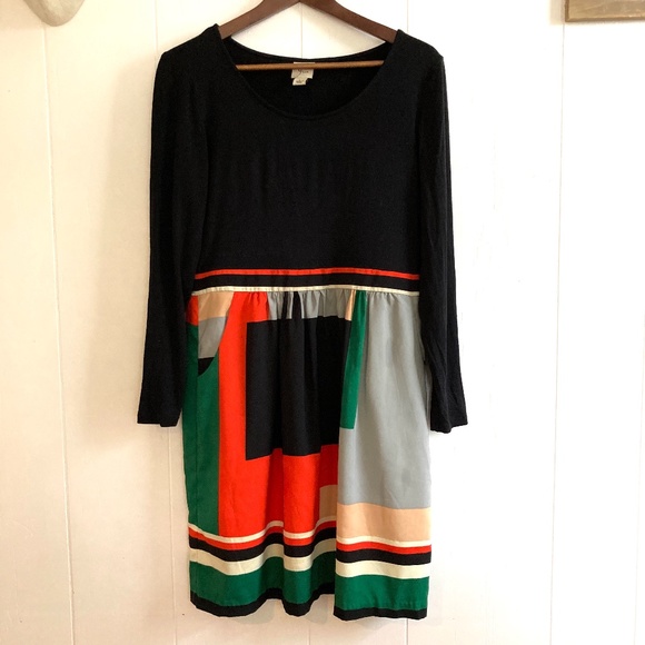 🍉Yvos Colorful Long Sleeve Dress w/ Pockets L - Picture 1 of 8